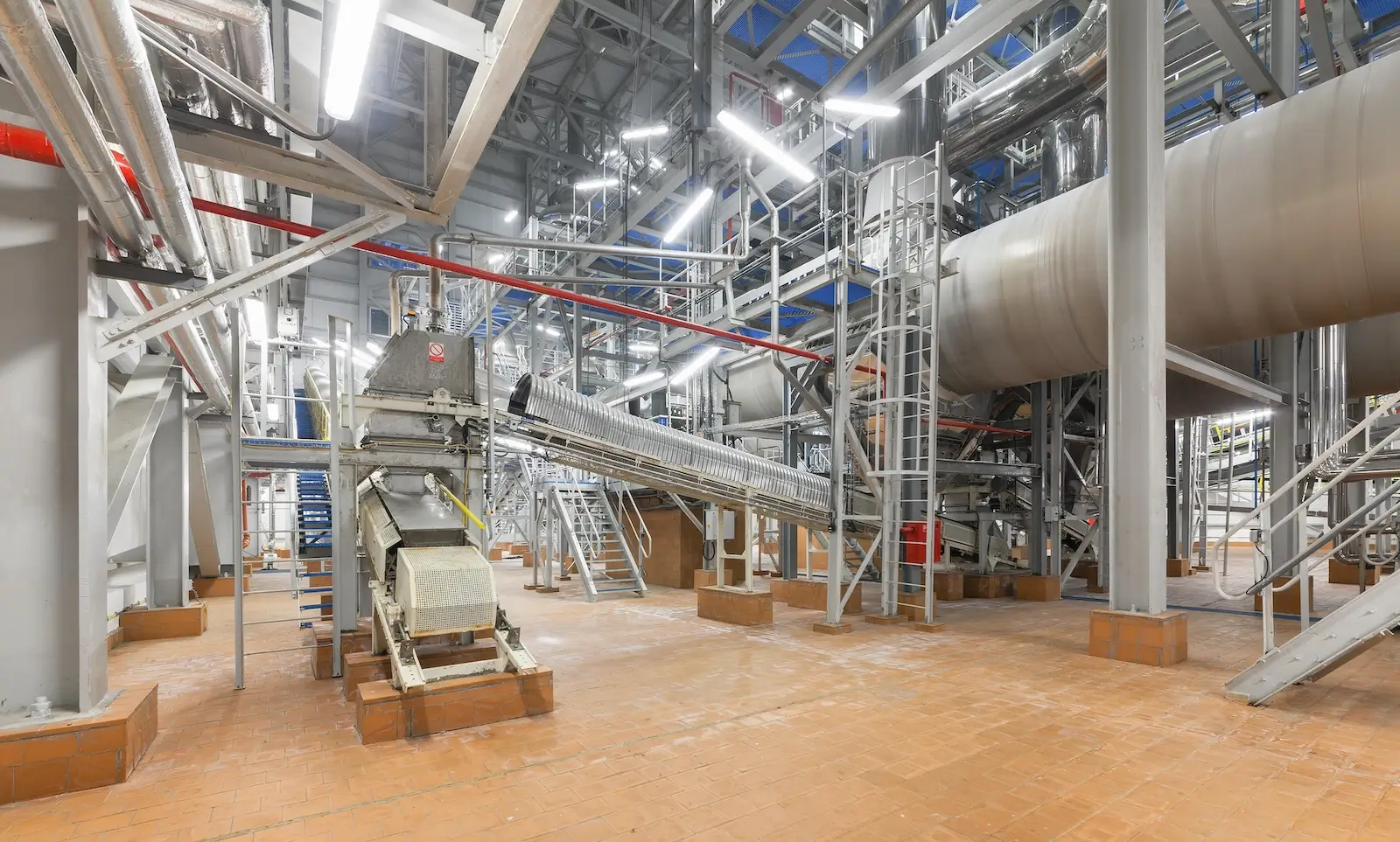 Inside of a chemical production plant